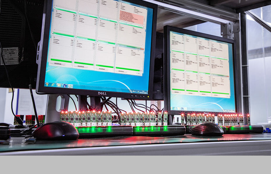 the chips are tested by H2 software at Sino Memory