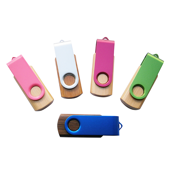 colorful wooden usb drives