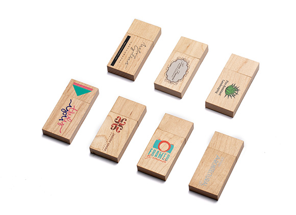 wooden USB drives with printing logo