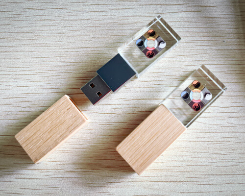 Crystal USB drives with UV printing logo 1